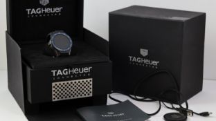 TAG HEUER CONNECTED DIGITAL WATCH, digital dial with blue bezel, 46mm stainless steel case, Tag
