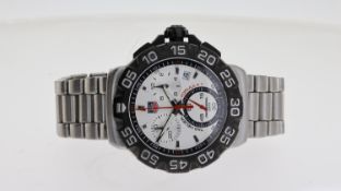 TAG HEUER FORMULA 1 REFERENCE CAH1111, silver dial, three subsidiary dials, black rotating outer