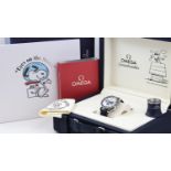 UNWORN OMEGA SPEEDMASTER SILVER SNOOPY AWARD 50TH ANNIVERSARY 2022