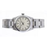 ROLEX OYSTER PERPETUAL REFERENCE 67480 CIRCA 1991, circular silver dial with baton hour markers,