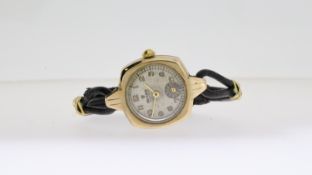 9CT LADIES WRIST WATCH, movement has been replaced with a quartz movement, not running. *