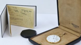 FINE 18CT VACHERON & CONSTANTIN ULTA THIN POCKET WATCH WITH BOX AND PAPERS REFERENCE 570873, white