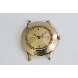 9CT ACCURIST ART DECO WRISTWATCH, circular champagne dial with baton hour markers, 32mm 9ct gold