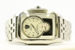 BREITLING BENTLEY AUTOMATIC REFERENCE A28362, rectangular engine turned dial with subsidiary seconds