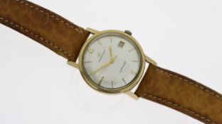 VINTAGE HAMILTON AUTOMATIC WRISTWATCH, circular silver dial with baton hour markers, brown leather
