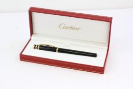 TRINITY DE CARTIER TRINITY BALLPOINT PEN, 052063, wIth box and papers, black case with rose, white