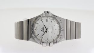 OMEGA CONSTELLATION DOUBLE EAGLE, silver dial, block hour markers, Roman numeral bezel, 37mm