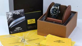 BREITLING SUPEROCEAN AUTOMATIC WITH BOX REFERENCE A17321, circular black dial with baton hour