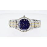 ZENITH PORT ROYAL QUARTZ WATCH, circular blue dial with baton hour markers, date aperture at 3 o'