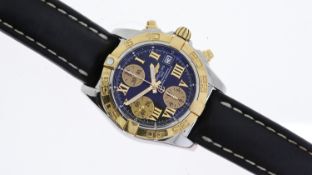 BREITLING CHRONO COCKPIT REFERENCE C13358, black dial, gold detail, Roman numerals, gold plated