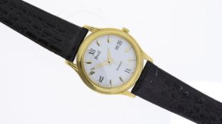18ct PIAGET GOUVERNEAUR DRESS WATCH REFERENCE 24001 M 501 D, white dial with Roman numerals and gold