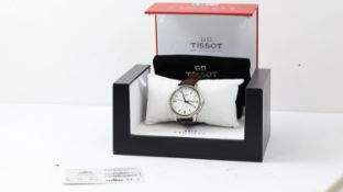 TISSOT AUTOMATIC WITH BOX AND PAPERS 2017, circular silver dial with baton hour markers, day and