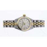 LADIES ROLEX OYSTER PERPETUAL REFERENCE 6719 CIRCA 1978, circular silver dial with baton hour