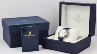 UNIVERSAL GENEVE COMPAX REFERENCE 884.420 BOX AND GUARANTEE