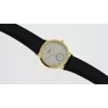 18CT CHOPARD LINEA D'ORO QUARTZ REF 1118, circular white dial with roman numeral hour markers,