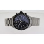 TAG HEUER FORMULAR 1 REFERENCE CAZ1010, black dial, three subsidairy dials, black outer bezel,