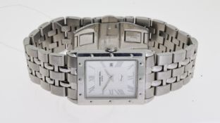 RAYMOND WEIL TANGO REFERENCE 5381, silver rectangular dial, Roman numerals, 28mm case, stainless