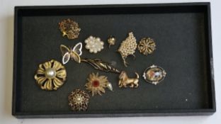 Vintage joblot of costume brooches including Sarah Cov, Monet and and Sphinx
