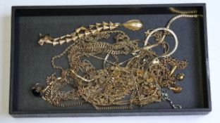 Vintage Gold plated joblot of jewellery including multiple chain necklaces and Monet jewellery