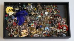 Modern and vintage joblot of earrings mostly odd. 1.2 kg
