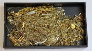 1.7kg of vintage gold plated chains and jewellery