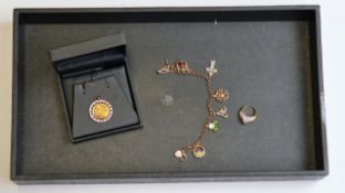 Vintage costume jewellery including : sterling silver swarovski ring and Banbury mint necklace