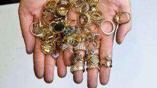 Vintage joblot gold plated rings