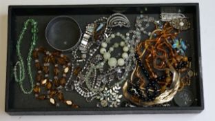Vintage joblot of Retro jewellery including deco Glass beads