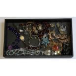 Vintage joblot of costume jewellery with cloisonnÃ© and staybrite jewellery