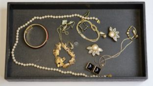 Vintage costume jewellery including : attwood and sawyer , SAL swarovski and pierre cardin