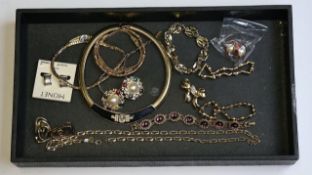 Vintage joblot of costume jewellery including Pierre Cardin, Monet, Large gold plated collar