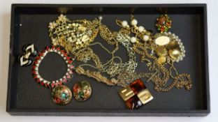 Vintage costume jewellery including trifari , pierre cardin and S.A.L and jacky DE G