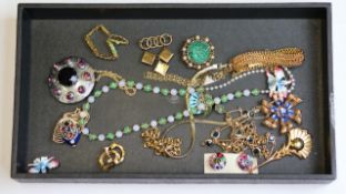 Vintage costume jewellery including : milifori clip on earrings