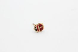 9ct Gold Enamel Ladybird Stud Earrings - As Seen (0.2g)