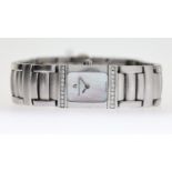 LADIES MAURICE LACROIX REF 32823, approx 16mm mother of pearl dial, stainless steel bezel and