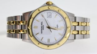 RAYMOND WEIL GENEVE TANGO REF 5590, approx 36mm white dial, dauphine hour markers, date aperture
