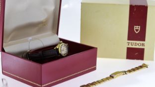 VINTAGE TUDOR PRINCESS OYSTERDATE AUTOMATIC WITH BOX, circular champagne dial with baton hour