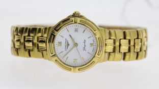 LADIES LONGINES FLAGSHIP REF L5.151.2, approx 24mm white dial, baton & Roman Numeral hour markers,