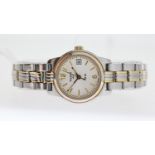 LADIES TISSOT PR 50 REF J326/426, approx 24mm champagne dial, baton hour markers, date aperture at 3