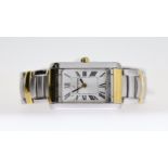 LADIES MAURICE LACROIX REF 59744, approx 18mm silver dial, Roman Numeral hour markers, stainless