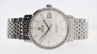 VINTAGE OMEGA SEAMASTER DE VILLE AUTOMATIC, circular silver dial with baton hour markers, date