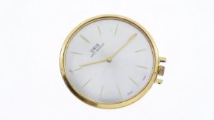 VINTAGE ORIS MECHANICAL POCKET WATCH, circular silver dial with baton hour markers, approx 43mm gold