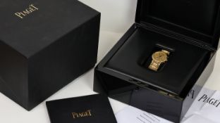 18CT PIAGET CHRONOGRAPH REFERENCE 14023 WITH BOX AND SERVICE PAPERS