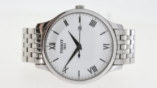 TISSOT REF T063610A, approx 41mm silver dial, Roman Numeral hour markers, date aperture at 3 o'
