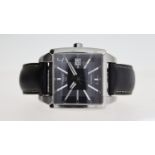 TISSOT AUTOMATIC REF T005507A, approx 36mm black dial, baton hour markers, date aperture at 3 o'
