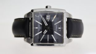 TISSOT AUTOMATIC REF T005507A, approx 36mm black dial, baton hour markers, date aperture at 3 o'