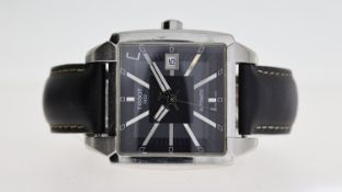 TISSOT AUTOMATIC REF T005507A, approx 36mm black dial, baton hour markers, date aperture at 3 o'