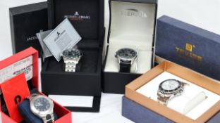 ***TO BE SOLD WITHOUT RESERVE*** JOB LOT OF 4 WATCHES W/BOXES INCLUDING TEVISE, CHARLES JOURDAN,