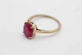 9ct Gold Ruby Solitaire Statement Ring (2.1g)