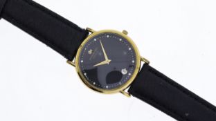 RAYMOND WEIL GENEVE REF 9124-2, approx 32mm black dial, round hour markers, date aperture at 6 o'